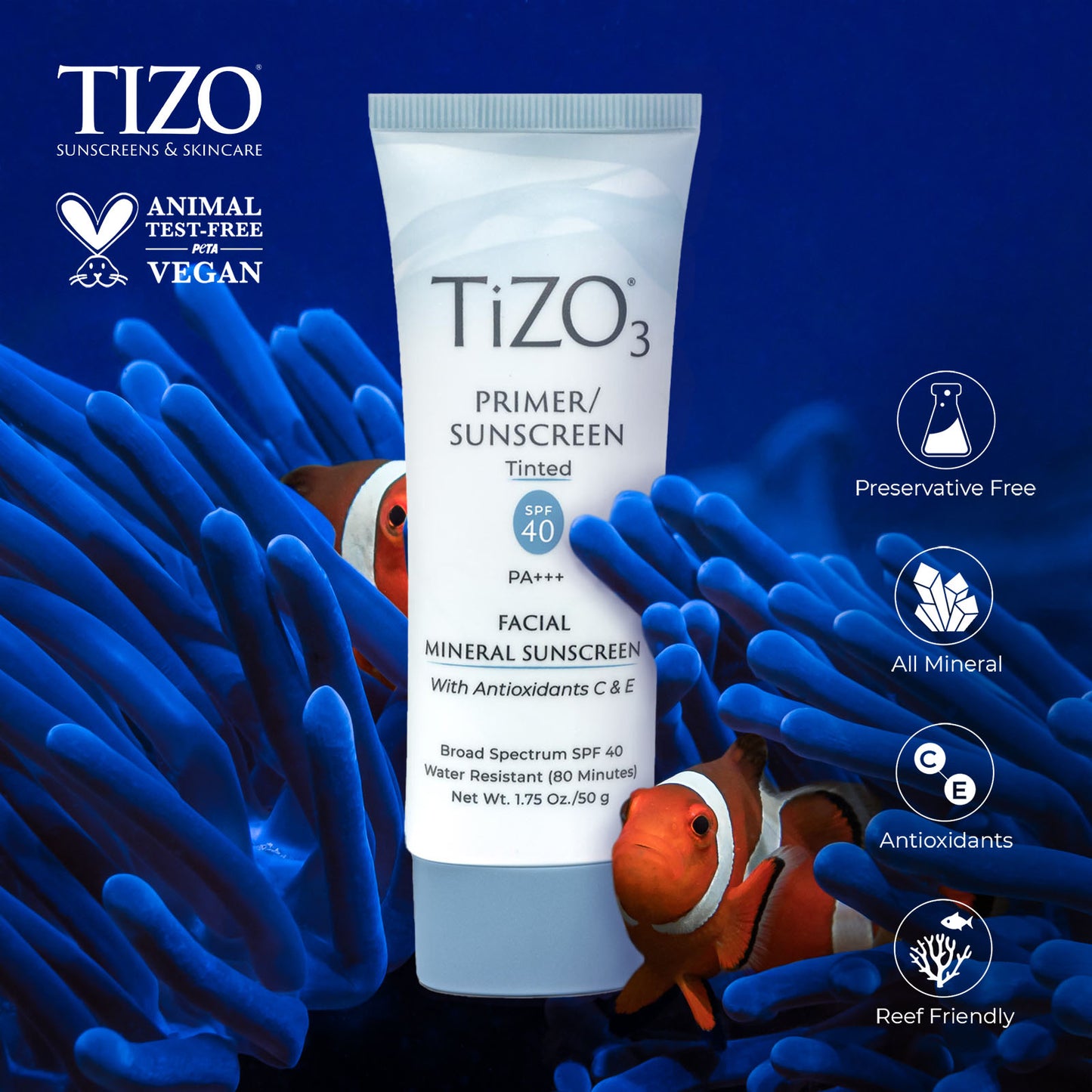 TiZO: TiZO3 Facial Primer Tinted Sunscreen SPF 40